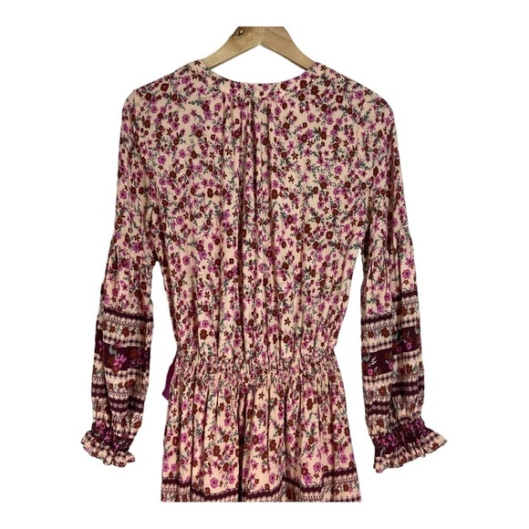 Entro Split V-Neck Boho Floral Mini Dress - Picture 9 of 10